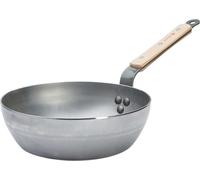 de Buyer Mineral B Bois, sartén redonda, de uso universal, acero inoxidable, 2,5 litros, madera, 24 cm