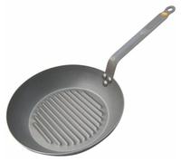 De Buyer Mineral Grillpan 5613.32, sartén para parrilla, diámetro máximo de 32 cm, fabricada en hierro fundido/aluminio fundido, apta para cocinas de inducción