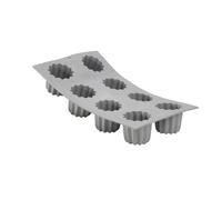 De Buyer, MOLDE SILICONA ELASTOMOULE-PORCIONES ACANALADOS 30x20cm 8 PASTELES ø5,5cm-1834.01D