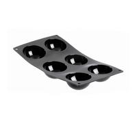 De Buyer, MOLDE SILICONA MOUL FLEX-6 MOLDES MEDIA-ESFERA-17,5X30CM-Ø7CM-NEGRO-Placa negra-1961.01