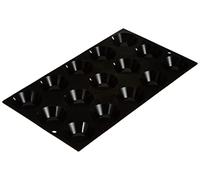 De Buyer, MOLDE SILICONA MOUL FLEX, PLACA NEGRA 17,5X30, 15MINI TARTITAS-5 cm ø-1975.01