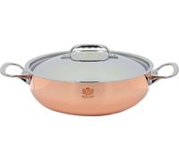 De Buyer Prima Matera: olla para asar, cobre/acero inoxidable, base plana, 24 cm, producción industrial.