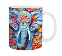 De Cerámica Con Diseño De, Con Motivo De Flores En 3D, Estructura De Diseño Artístico De Animales, Función Decorativa Para Beber, Idea De Regalo Creativa Para Vajilla De Café |
