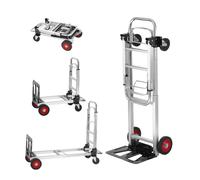 de de aluminio VEVOR, , capacidad de carga de 400 libras, de y plataforma plegable industrial de gran resistencia, carrito utilitario que se convierte de de a carrito de plataforma con ruedas de goma