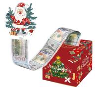 de dinero para billetes de Navidad | de plata - con figura de Papá Noel extraíble para regalos de cumpleaños y