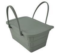 de hielo para - Cubo de cerveza plegable de silicona con tapa 22 x 11,5 x 12 cm | Enfriador de Portátil y Durable de gran capacidad, suministros para picnic, piscina, bar, Gris