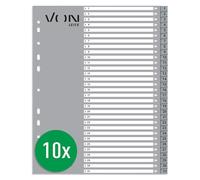 De hojas de registro A4 números, 1-31 hojas de separación numéricas para carpetas, PP, extra ancho, 11 agujeros universales para carpetas rápidas y libros de anillas, de Leitz, gris, 12770085