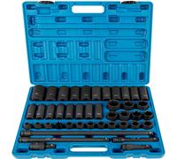 de impacto VEVOR de 1/2 pulgadas con 43 piezas. de impacto estándar, de impacto de 1/2 pulgadas con puntas de 6 puntas en métrico de 9-30 mm (estándar/profundo)
