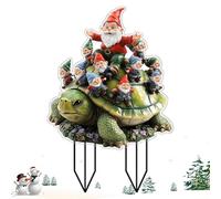 de jardín | 2D de acrílico sobre estaca con forma de tortuga - Soportes de señales para inserción en maceta, terreno, sendero, jardín, exterior o terraza