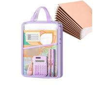 De Malla Con Cremallera | Portadocumentos Reutilizable A4 En Forma De L Y Portátil,Bolsas Con Cremallera Para Organizar | para Hogar, Oficina, Aula, Viajes, Juegos de Mesa, Tareas y Organización