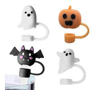 De Pajita De Halloween 4 Piezas Tapa De Silicona Decorativa Y Para Vaso