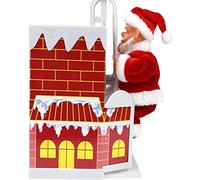 de Papá Noel que sube la chimenea de juguete Decoración navideña Adornos Regalo con música Decoraciones navideñas Juguete para niños Chimenea eléctrica de la puerta de escalada de Papá Noel con