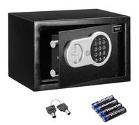 Bakaji Caja fuerte a pared numérica digital – Seguridad electrónica, 4 x AA y llaves de emergencia – Negro 30 x 20 x 20 cm