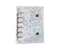 de PVC transparente, cubierta de carpeta de PVC con patrón de estrellas, organizador de libros planificador, tamaño compacto M5/A7 para el hogar, la escuela y la oficina