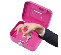 de Seguridad para Dinero | de Seguridad con Cerradura de Llave Mini de Seguridad con Cerradura de Efectivo de Metal - Fuerte de Dinero, Banco de Monedas de Metal, portátil para Ventas diarias