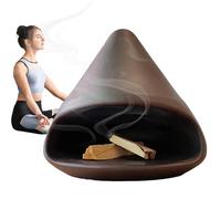De Stick Santo - 13 Cm, Quemador De Cerámica Cónico, De Incienso Ligero con Forma De Cuenco De Salvia, Receptor De Cenizas Hecho A Mano, para Varillas Aromáticas | Ventilación D