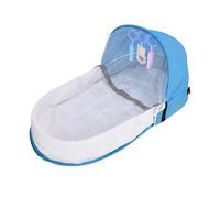 de viaje portátil, convertible, cunas de malla de 40 x 28 pulgadas con cubierta de dosel, cama infantil plegable, de viaje con diseño de barra de juguetes, equipo de bebé para picnic y