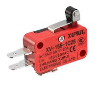 DealMux XURUI Autorizado XV-155-1C25 SPDT NO NC 3 Terminales Interruptor de acción tipo palanca de rodillo corto Microinterruptor