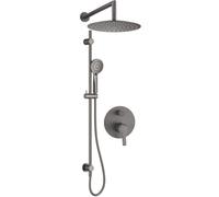 Deante ARNIKA, juego de ducha empotrado – Titanio – Ducha de lluvia y ducha de mano – Sistema de ducha de diseño exclusivo