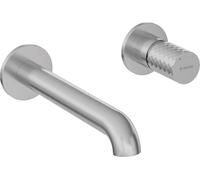 Deante - Batería de lavabo empotrada Silia Hexa, acero cepillado