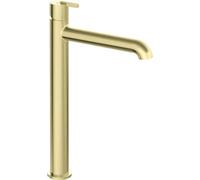 Deante - Batería de pedestal alta Silia, acabado dorado cepillado