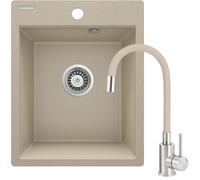 Deante Corio fregadero con grifo beige/acero ZRCP7103