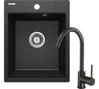 Deante Corio fregadero con grifo grafito/negro ZRCB2103