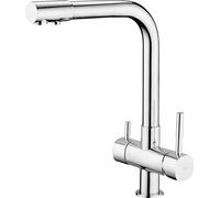 Deante - Grifo de cocina con conexión para filtro de agua, diseño rectangular, acabado cromado
