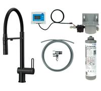 Grifo de cocina con sistema de filtración de agua, caño flexible
