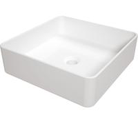 Deante Square lavabo 40.5x40.5 cm cuadrada sobre encimera blanco brillante CGS_6U4S