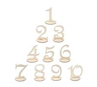 DEARMAMY 10 Piezas Números de Mesa de Madera para Boda con Diseño Delicado y Almacenamiento Práctico, Soporte Conveniente para Decoración en Recepciones y Banquetes