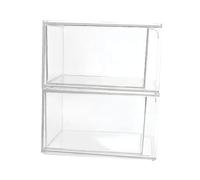 DEARMAMY 2piezas Cajas De Almacenaje Plástico Caja Para Guardar Esmaltes y Maquillaje Organizador De Cosméticos Soporte Para Mueble Contenedor Transparente