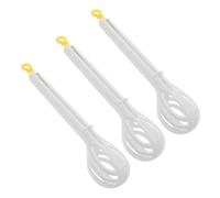 DEARMAMY 3 Piezas Pinza para Batir Huevos Batidora de Pan de Plástico Blanco, Fácil de Limpiar, Diseño Antiadherente, Agarre Ergonómico, para Buffets y Servir Pasta