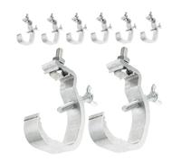 DEARMAMY Abrazaderas de Luz de Escenario de Aluminio, 8 Piezas, Color Plateado, Clips Resistentes para Tubos de 30-52 Mm, Compatibles Focos y Luces de Cabezal Móvil para Eventos