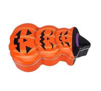 DEARMAMY Caja de Almacenamiento de Halloween Forma de Calabaza Caja Metálica de Hojalata con Tapa Hermética Contenedor para Pasteles y Galletas Organizador Multiusos para Dulces y Objetos