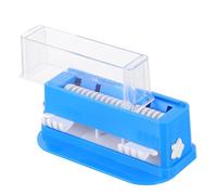 DEARMAMY Estuche para Palillos de Limpieza de Uñas Diseño Transparente Plástico Azul para Caja de Palillos de Dientes Organizador de Almacenamiento Tocador y Baño