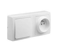 Debflex 746808 - Blok-va y viene con toma 2P + T, vertical, color blanco