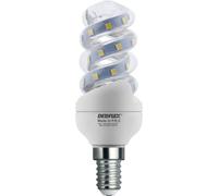 DEBFLEX Bombilla LED - Bombilla de bajo consumo - Bombilla con casquillo - Bombilla de llama - Equivalente bombilla halogena - Bombilla de tubo Torsade Smd transparente E14 5 W 6500 K 480 Lm