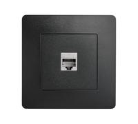 DEBFLEX - Caly - Enchufe RJ45 Cat. 6 - Enchufe de Pared Ethernet de Alta Velocidad - ABS - Instalación Empotrable - Negro - 85 x 85 x 36 mm