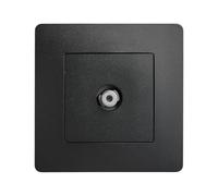 DEBFLEX - Caly - Enchufe Tipo F 2400 MHz - Enchufe Coaxial para Conexión de Antena o Satélite - ABS - Instalación Empotrable - Negro - 85 x 85 x 35 mm