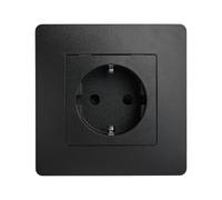 DEBFLEX - Caly - Toma de Corriente 2P+T Schuko - Toma de Pared tipo F -Plástico + Soporte Metálico - Instalación Empotrada - Negro - 74.5 x 74.5 x 39.5 mm