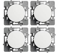 DEBFLEX - Casual Evo - Interruptor Conmutador Completo - Interruptor de Pared Redondo - Diseño Sobrio - Fácil de Instalar - ABS - Instalación Empotrada - Blanco - 76 x 76 x 34 mm (Paquete de 4)
