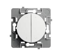 DEBFLEX - Casual Evo - Interruptor de Persiana Enrollable - Mando de Tres Botones - Norma NF EN60669 - ABS + Soporte Metálico - Instalación Empotrada - Blanco - 48 x 48 x 39 mm