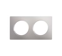 DEBFLEX - Casual Evo - Placa de Acabado - Tapa para Enchufes e Interruptores - 2 Estaciónes - Remplazable - ABS - Para Instalación Empotrada - Gris Platino - 158 x 86 x 10 mm