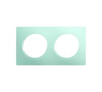 DEBFLEX - Casual Evo - Placa de Acabado - Tapa para Enchufes e Interruptores - 2 Estaciónes - Remplazable - ABS - Para Instalación Empotrada - Verde Claro - 158 x 86 x 10 mm