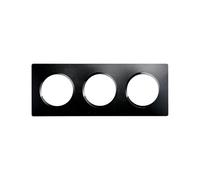 DEBFLEX - Casual Evo - Placa de Acabado - Tapa para Enchufes e Interruptores - 3 Estaciónes - Remplazable - ABS - Para Instalación Empotrada - Negro Intenso - 158 x 86 x 10 mm
