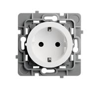 DEBFLEX - Casual Evo - Toma de Corriente Schuko 2P+E - Toma de Pared tipo F Norma EN 60884 - Plástico + Soporte Metálico - Instalación Empotrada - Blanco - 48 x 48 x 40 mm