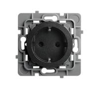 DEBFLEX - Casual Evo - Toma de Corriente Schuko 2P+E - Toma de Pared tipo F Norma EN 60884 - Plástico + Soporte Metálico - Instalación Empotrada - Negro - 48 x 48 x 40 mm