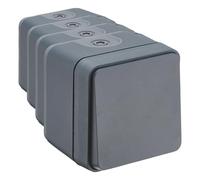 DEBFLEX - Cyklone - Interruptor Conmutador Completo - Interruptor de Pared- Estanco IP55 - Interior/Exterior - Instalación en Superficie - Gris Oscuro - 75 x 75 x 65 mm (Paquete de 4)