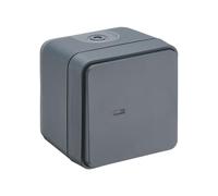 DEBFLEX - Cyklone - Interruptor Conmutador Completo - Interruptor Luminoso - Estanco IP55 - Interior/Exterior - Instalación en Superficie - Gris Oscuro - 75 x 75 x 65 mm
